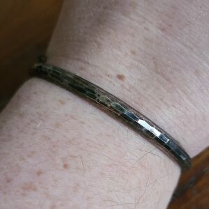 Sterling Hinged Diamond Cut Stacker Bracelet